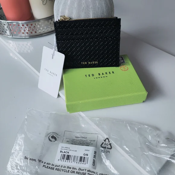 Black leather Ted Baker Card Coin Purse new - Picture 4 of 12